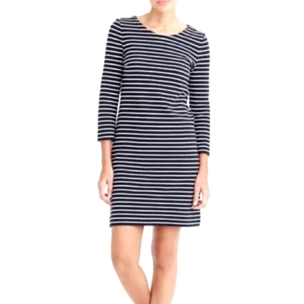 J. Crew Women’s Classic Nautical Striped Cotton Fit & Flare Dress Size Large